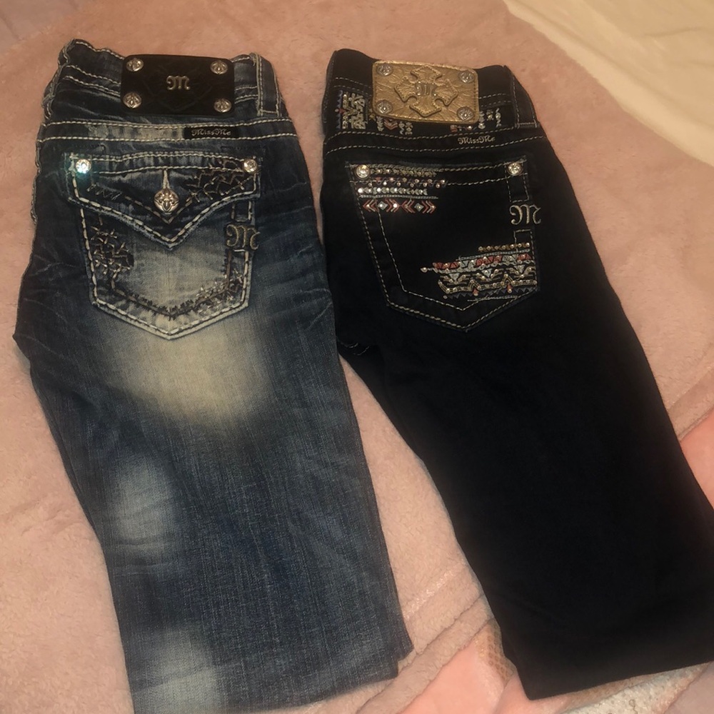 MissMe jeans 2 pair size 24 Je8036sr and Signature skinny jeans